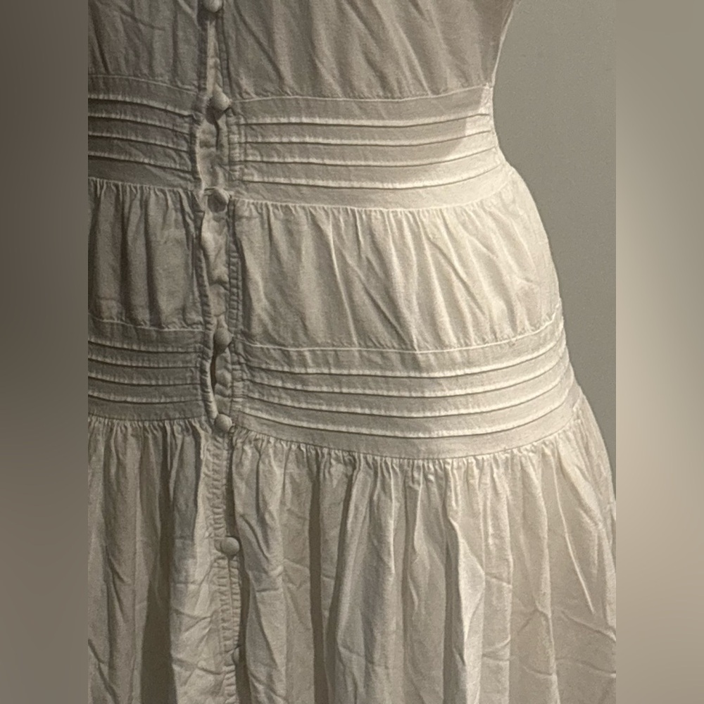Maje Embroidered Ruffled Maxi Dress with Button-Front EU 38 - Picture 6 of 12